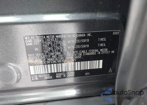 2022 Toyota Rav4 Xle Premium from USA, damaged, VIN 2T3C1RFV3NC186168